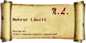 Nehrer László névjegykártya